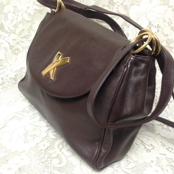 Paloma Picasso- Tiffany’s Designer, Italy Brown Leather Handbag-Shoulder Bag - Picture 5 of 8